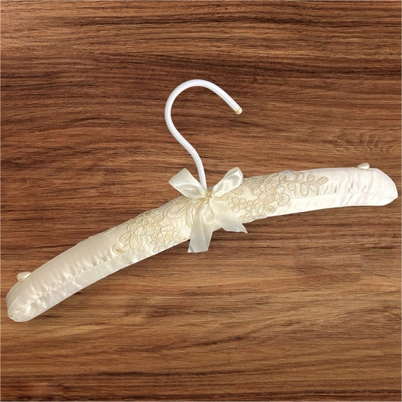 Hand Crafted Accessories - Bridal gown hanger, ivory satin,hand made, one of a kind. Brand new, never used!